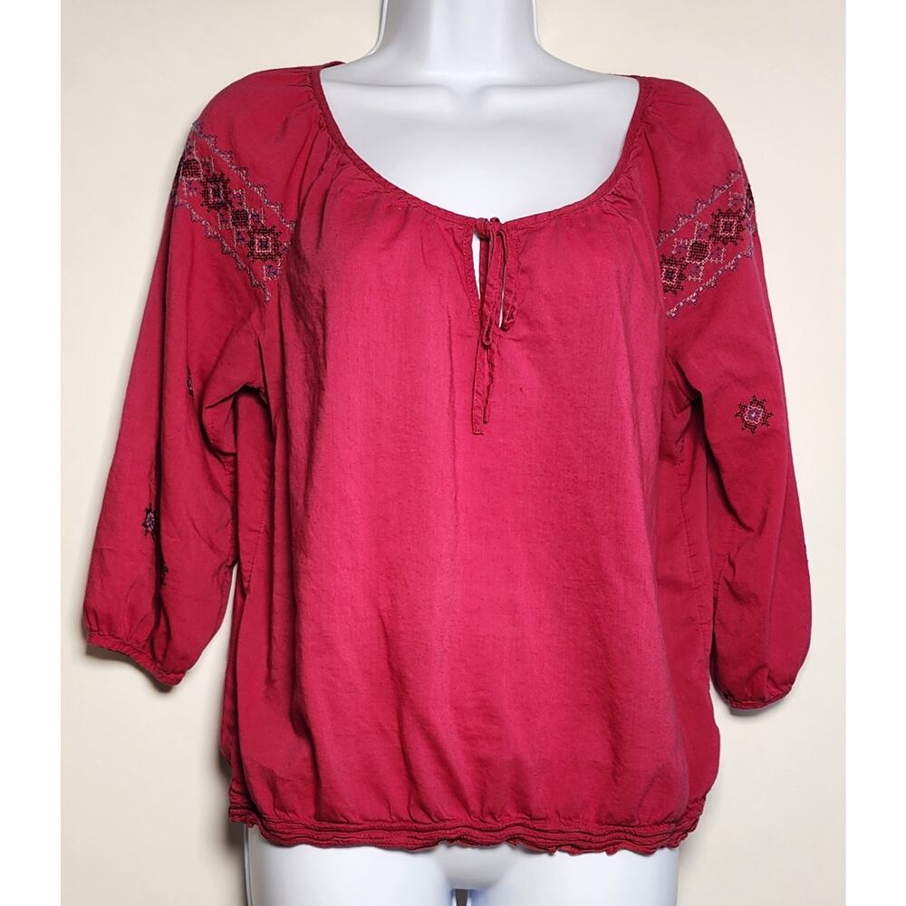 Old Navy Boho Peasant Embroidered Festival Blouse Medium